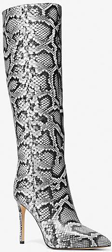 Rue Snake Embossed Leather Knee Boot 